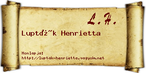 Lupták Henrietta névjegykártya
