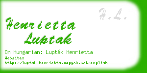henrietta luptak business card