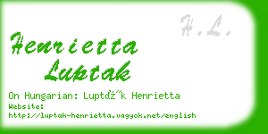 henrietta luptak business card